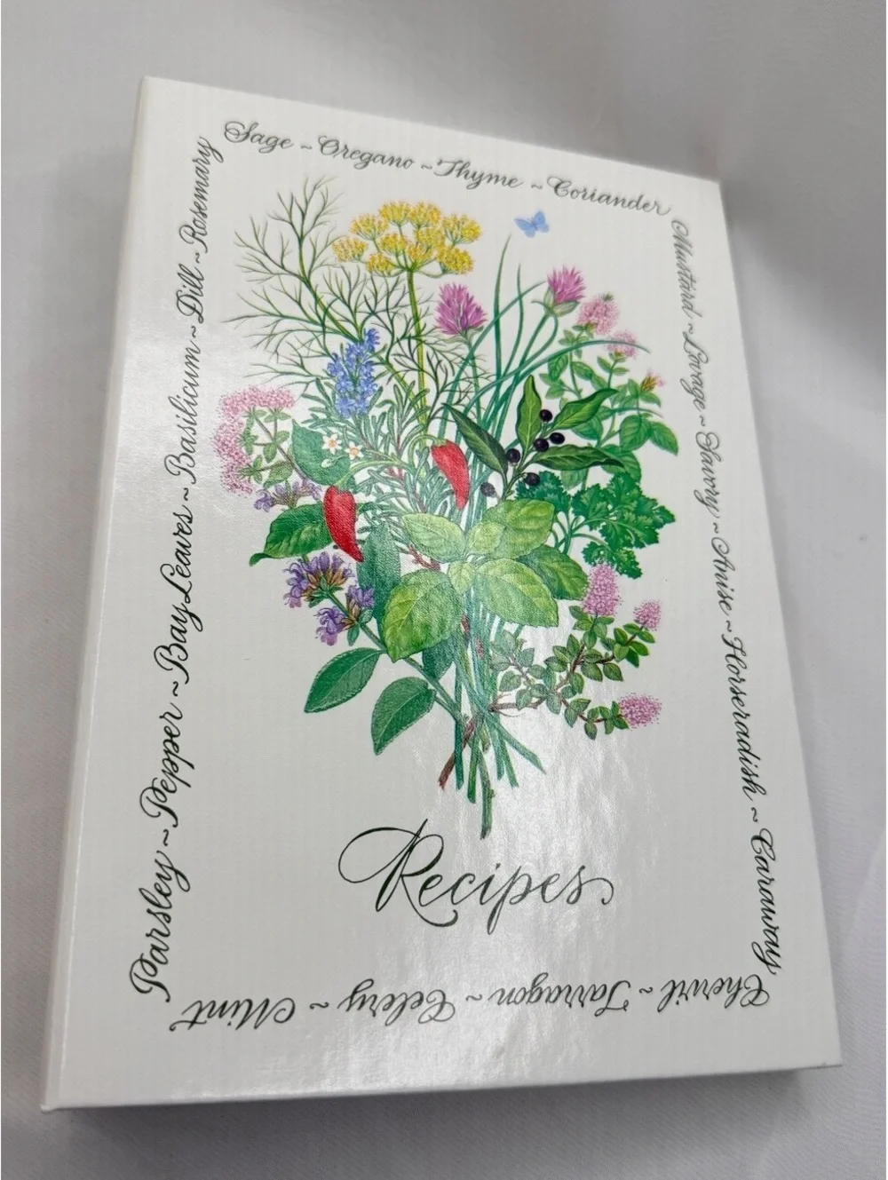 1995 Vintage Hallmark Herbs Recipe Keeper Organizer Album